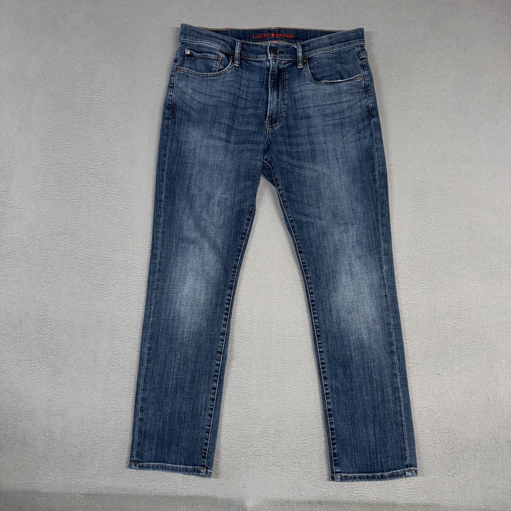 Lucky Brand Jeans Mens 33x32 (Fits 34x32) Blue 410 Athletic Straight Stretch